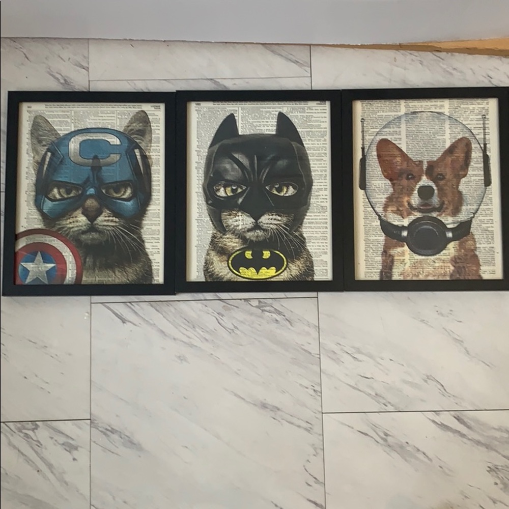 Framed animal prints